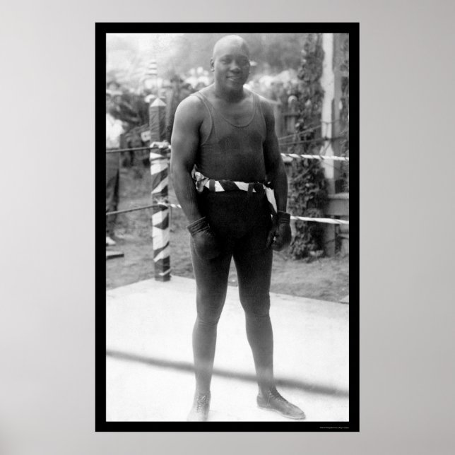 Póster Campeón de boxeo de peso pesado Jack Johnson 1912 (Frente)