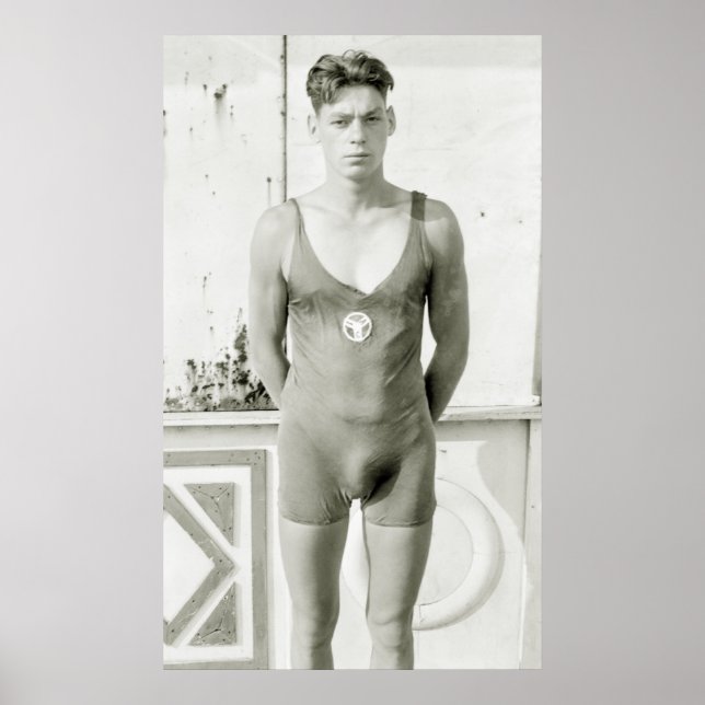 Póster Campeón de natación de los años 20 (Frente)