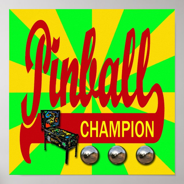 Póster Campeón de Pinball (Frente)