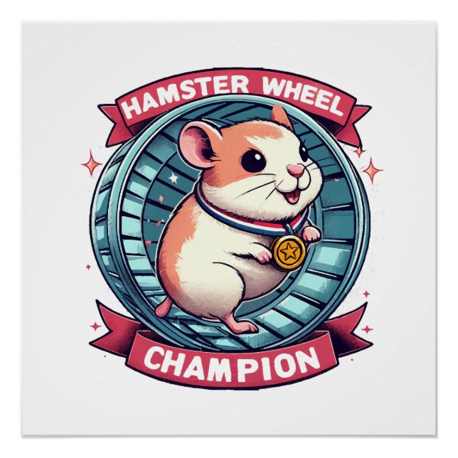 Póster Campeón de Rueda de Hámster (Anverso)