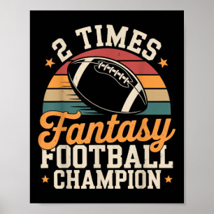 Póster Campeón Divertido de Fantasía Fútbol 2 Veces