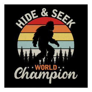 Póster Campeón Mundial de Escondite de Bigfoot