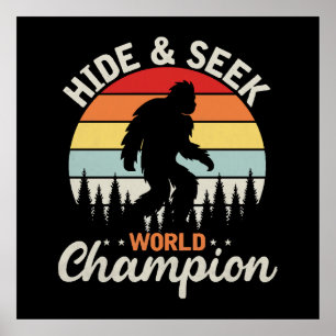 Póster Campeón Mundial de Escondite de Bigfoot
