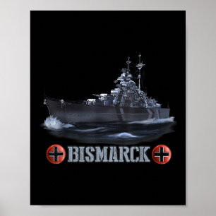 Póster Campeonato Alemán de Guerra Mundial Bismarck