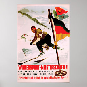 Póster Campeonato de deportes de invierno RDA Sajo
