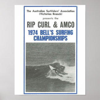 Póster Campeonato de Surfing de 1974