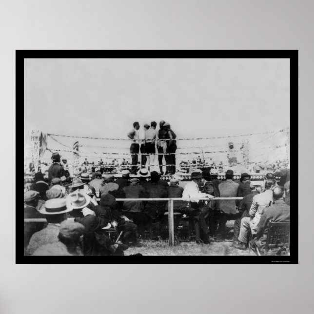 Póster Campeonato Johnson vs. Flynn de Boxeo 1910 (Frente)