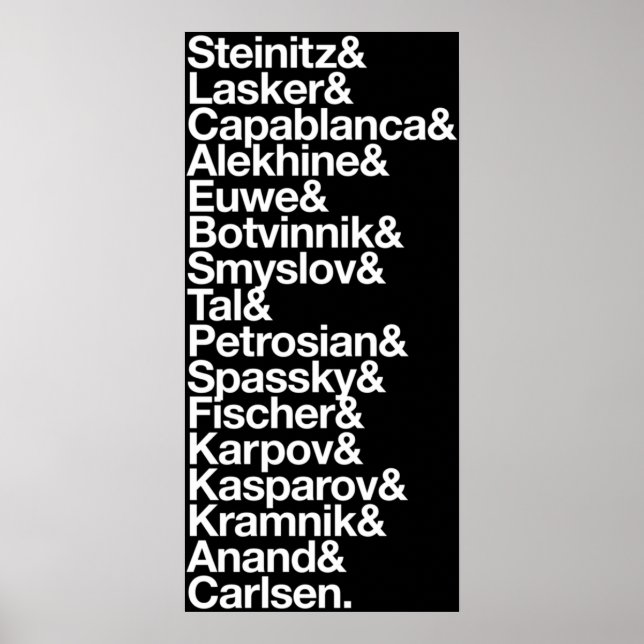 Póster Campeones del ajedrez mundial (Frente)