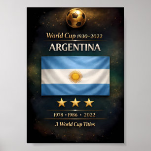 Póster Campeones del Mundo Argentina 1978, 1986, 2022