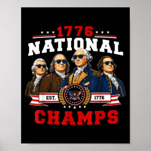 Póster Campeones Nacionales 1776 Divertido Patriótico 250