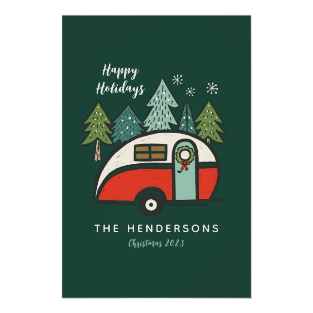 Póster Camper de Felices Fiestas Personalizadas (Anverso)