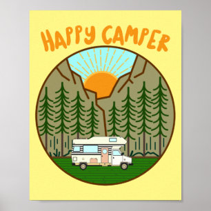 Póster Cámper feliz - Gráfico de Vanlife #7