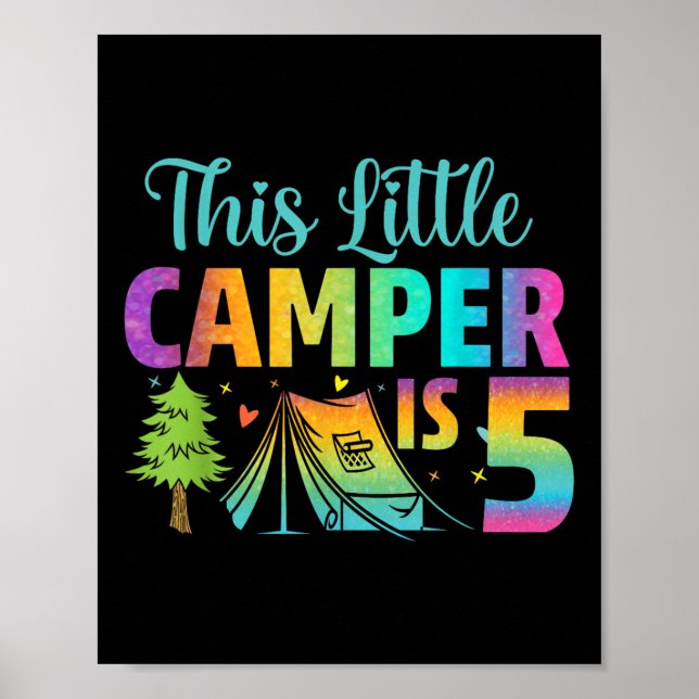 Póster Camper Kids Cumpleaños 5 años Camping 5º B-day (Frente)