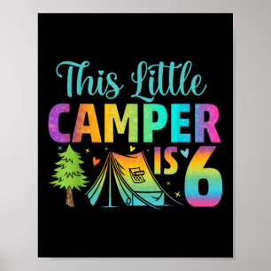 Póster Camper Kids Cumpleaños 6 años Camping 6º B-day