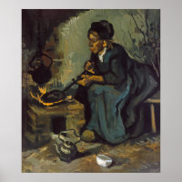 Campesina cocinando junto a la chimenea de Van Gog