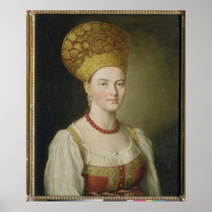 Póster Campesina con traje ruso, 1784