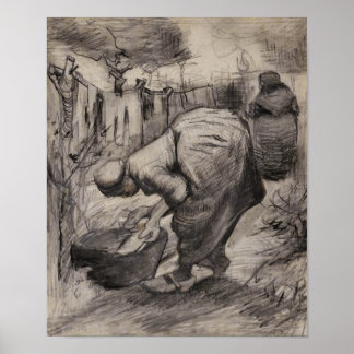 Póster Campesinas, lavadora y Bella Artes Van Gogh