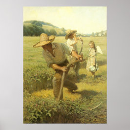 Póster Campesinos de la Vintage, de vuelta a la granja po