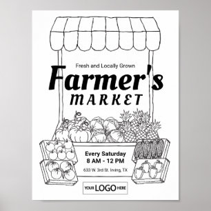 Póster Campesinos Invitan a los agricultores a comerciali