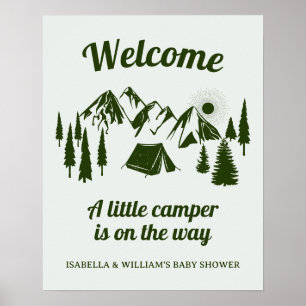 Póster Camping Baby Shower Little Camper Forest