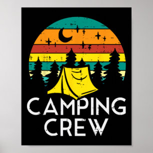 Póster Camping Crew Cute Camper Boys Chicas Jóvenes Tod
