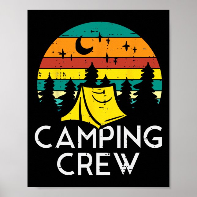 Póster Camping Crew Cute Camper Boys Chicas Jóvenes Tod (Frente)