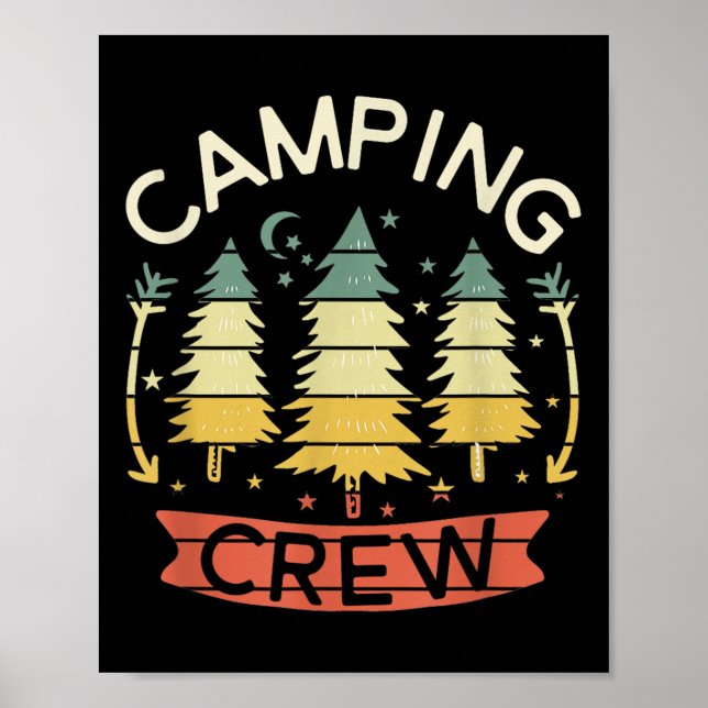 Póster Camping Crew Shirt Kids Family Camping Shirts Matc (Frente)