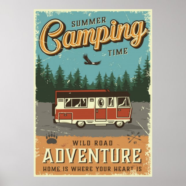 Póster Camping de época (Frente)