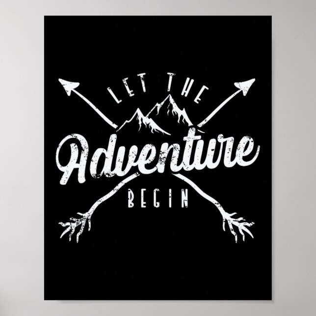 Póster Camping deja que comience la aventura'  (Frente)