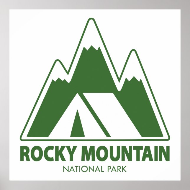 Póster Camping del Parque Nacional de las Montañas Rocky  (Frente)
