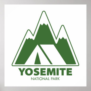 Póster Camping del Parque Nacional Yosemite