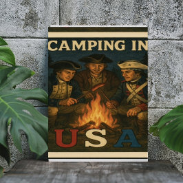 Póster Camping en Estados Unidos el 4 de julio