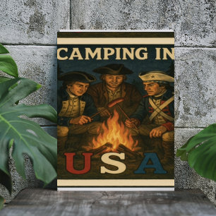Póster Camping en Estados Unidos el 4 de julio
