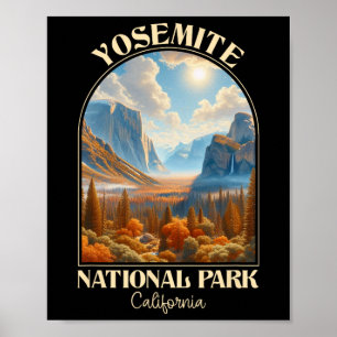 Póster Camping en la temporada de otoño del Parque Nacion