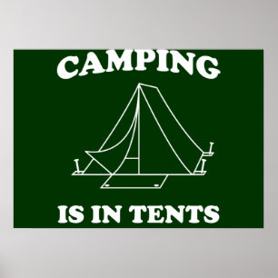 Póster Camping en tiendas