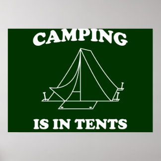 Póster Camping en tiendas