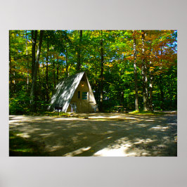 Póster Camping en una cabina con marco A