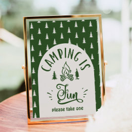 Póster Camping es divertido Un Camper Feliz