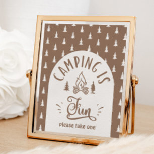 Póster Camping es divertido Un Camper Feliz