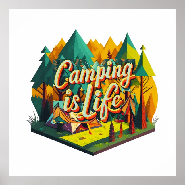 Póster Camping es la vida (Frente)