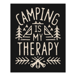 Póster Camping es mi terapia divertida estética de camper
