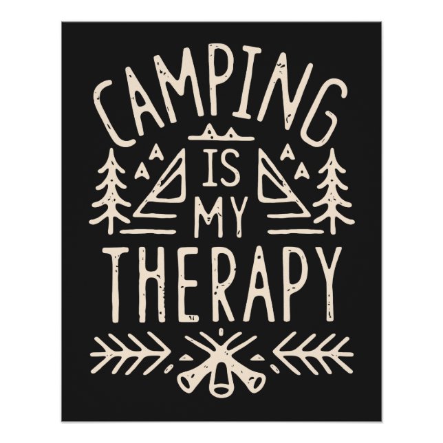 Póster Camping es mi terapia divertida estética de camper (Anverso)