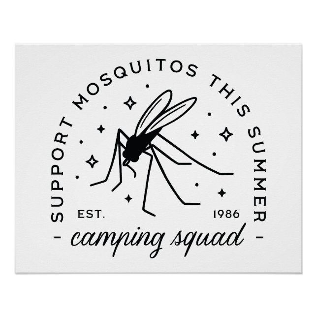 Póster Camping group mosquito funny summer camp trip (Anverso)