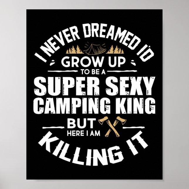 Póster Camping Men Camper Rv Camping Vacaciones Camping D (Frente)