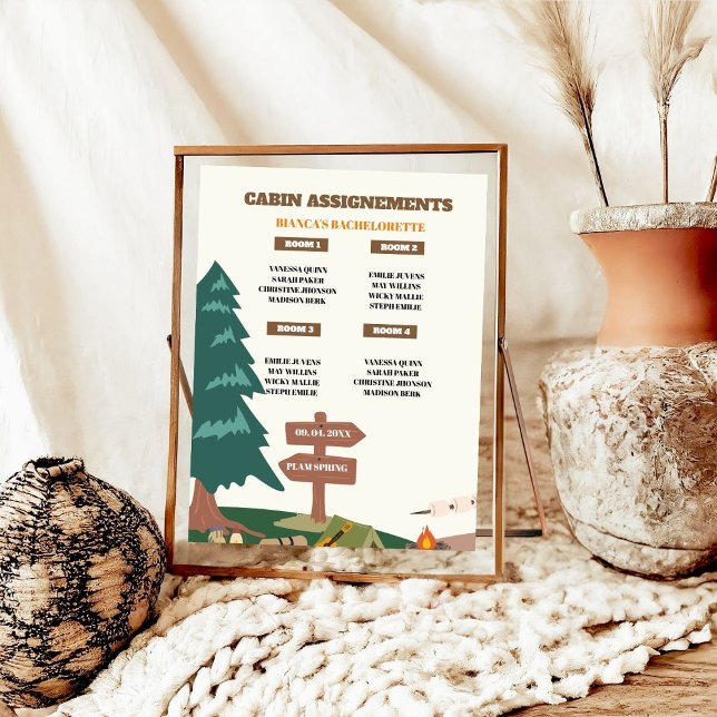 Póster Camping Rótulo de asignación de cabinas de la Bach (Subido por el creador)