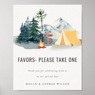 Póster Camping Rústico Pine Woods favorece el Rótulo Baby