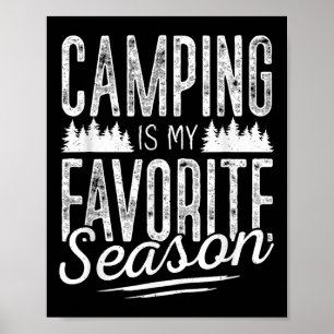 Póster Camping Shirt Hombres Niños Camper Rv Camping Vaca