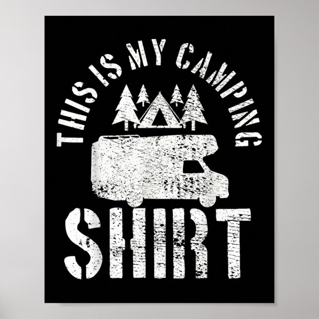 Póster Camping Trailer Camper Van Mobile Home Caravan Mot (Frente)