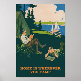 Póster Camping Unas fotos antiguas de época