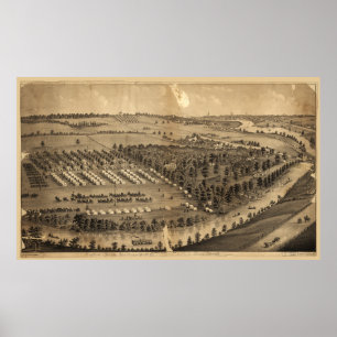 Póster Campo adoptivo, caídas de Cuyahoga, Ohio (1880)